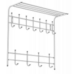 Nk.Вешалка  с полкой настенная 11 крючков (матовый белый)
