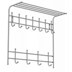 Nk.Вешалка  с полкой настенная 11 крючков (бежевый металлик)