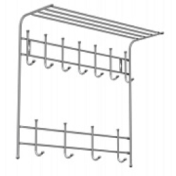 Nk.Вешалка  с полкой настенная 11 крючков (матовый серый)