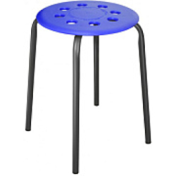 Nk.Табурет с пластм. сиденьем на 4-х опорах (синий) арт. ТП01