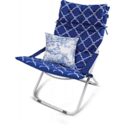 Nk.Кресло-шезлонг Haushalt со съемным матрасом и декоративной подушкой HHK6/BL синий